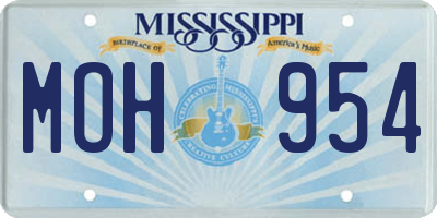 MS license plate MOH954