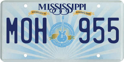 MS license plate MOH955