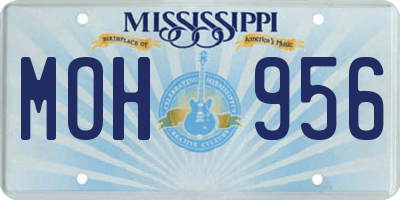 MS license plate MOH956