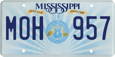 MS license plate MOH957