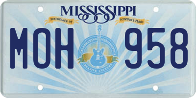 MS license plate MOH958