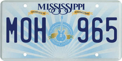 MS license plate MOH965