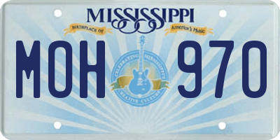 MS license plate MOH970