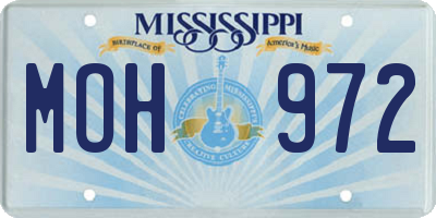 MS license plate MOH972