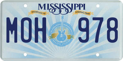 MS license plate MOH978