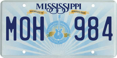 MS license plate MOH984