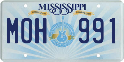 MS license plate MOH991