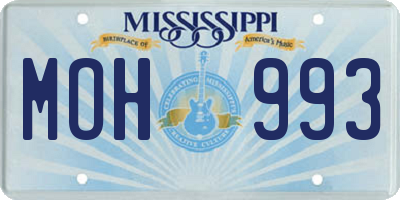 MS license plate MOH993