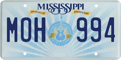 MS license plate MOH994