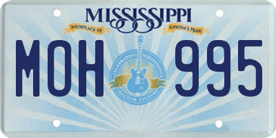 MS license plate MOH995