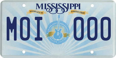 MS license plate MOI000