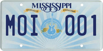 MS license plate MOI001