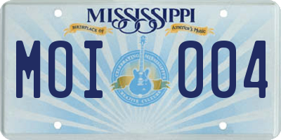 MS license plate MOI004