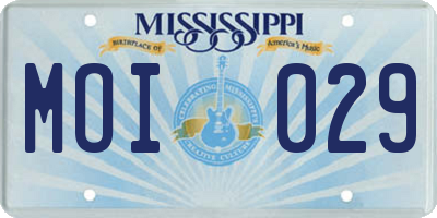 MS license plate MOI029
