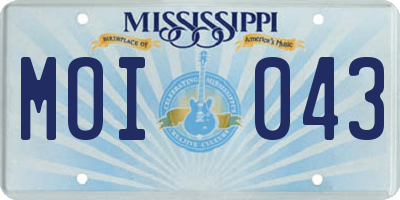 MS license plate MOI043