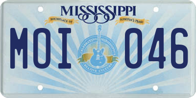 MS license plate MOI046