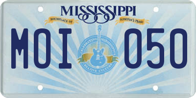 MS license plate MOI050