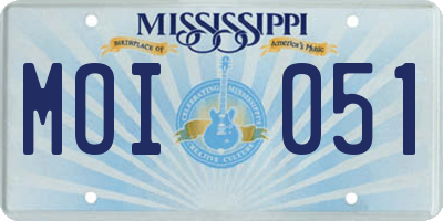 MS license plate MOI051
