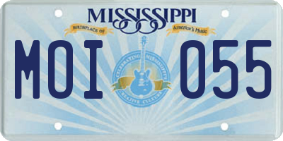 MS license plate MOI055