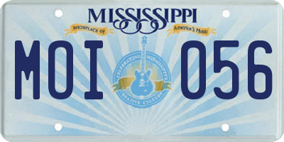 MS license plate MOI056