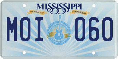 MS license plate MOI060