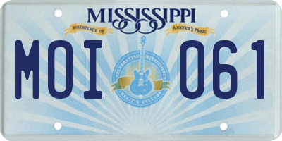 MS license plate MOI061