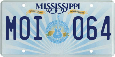MS license plate MOI064