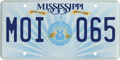 MS license plate MOI065
