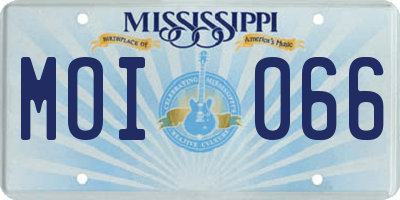 MS license plate MOI066