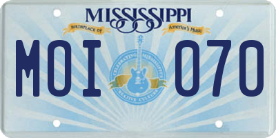 MS license plate MOI070