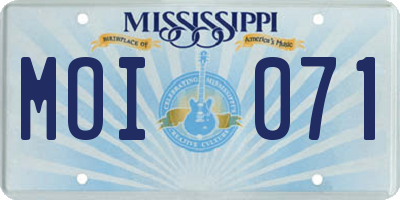 MS license plate MOI071