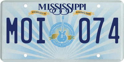 MS license plate MOI074