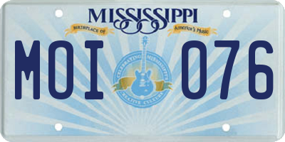 MS license plate MOI076