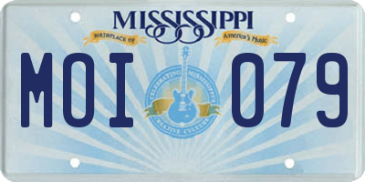 MS license plate MOI079