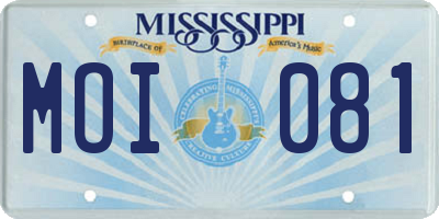 MS license plate MOI081