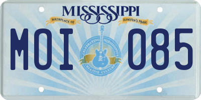 MS license plate MOI085