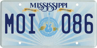 MS license plate MOI086