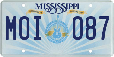 MS license plate MOI087