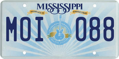 MS license plate MOI088