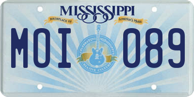 MS license plate MOI089