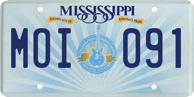 MS license plate MOI091