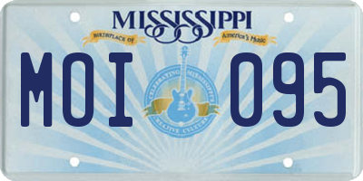 MS license plate MOI095