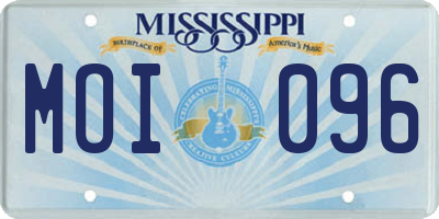 MS license plate MOI096