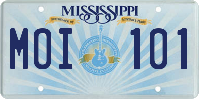 MS license plate MOI101