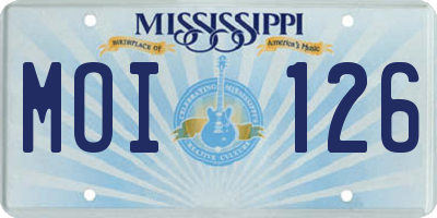 MS license plate MOI126