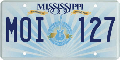 MS license plate MOI127