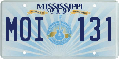 MS license plate MOI131