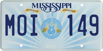 MS license plate MOI149