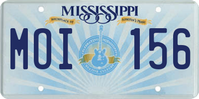 MS license plate MOI156