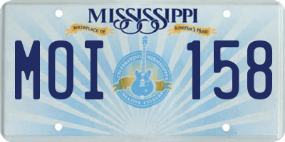 MS license plate MOI158